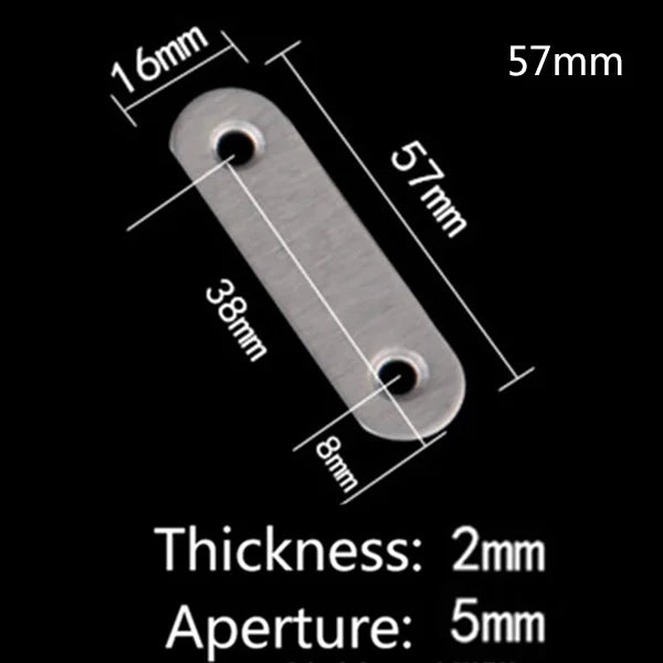 10pcs Stainless Steel Flat Straight Brace Brackets Premium Quality Durable Material for Wood Furniture Connecting Peaceful Pleasures Health and Wellness 57mm