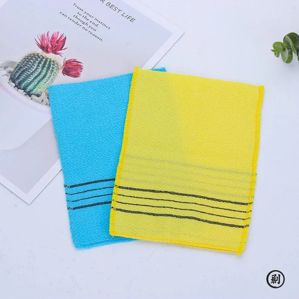Korean Exfoliating Bath Washcloth Body Scrub Towel Set 2pc Exfoliating Bath Cloth Peaceful Pleasures Health and Wellness