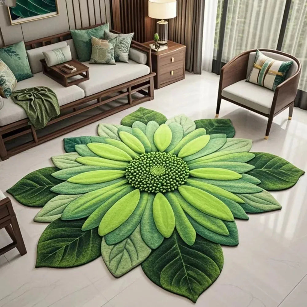 Durable Special-shaped Sunflower Carpet Non-slip Absorbent Flower Carpet Soft 60x60cm Door Gasket Home Decoration Peaceful Pleasures Health and Wellness Style 5