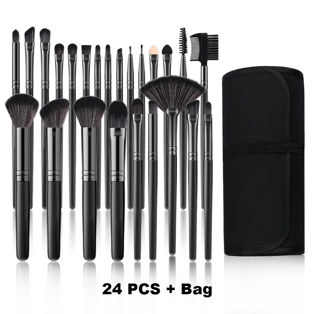 RUNTOIN 24-Piece Professional Makeup Brush Set – Soft & Fluffy