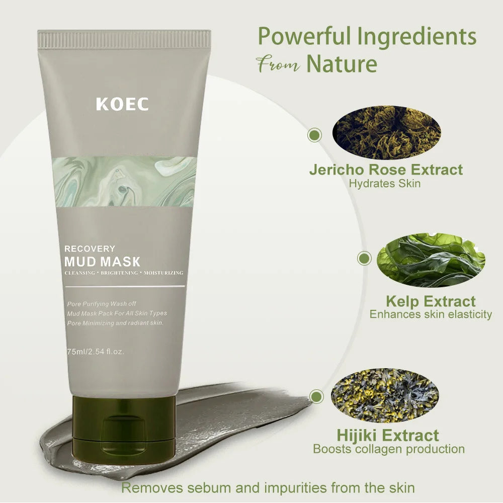 Repair volcanic mud-applied facial mask, cleansing and moisturizing mud-mask, suitable for the face and body, narrows pores and Peaceful Pleasures Health and Wellness