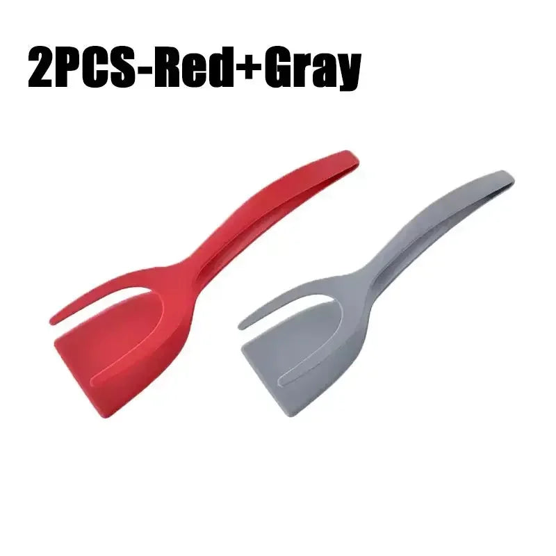 2-in-1 Silicone Spatula Tongs – Egg, Pancake & Steak Turner