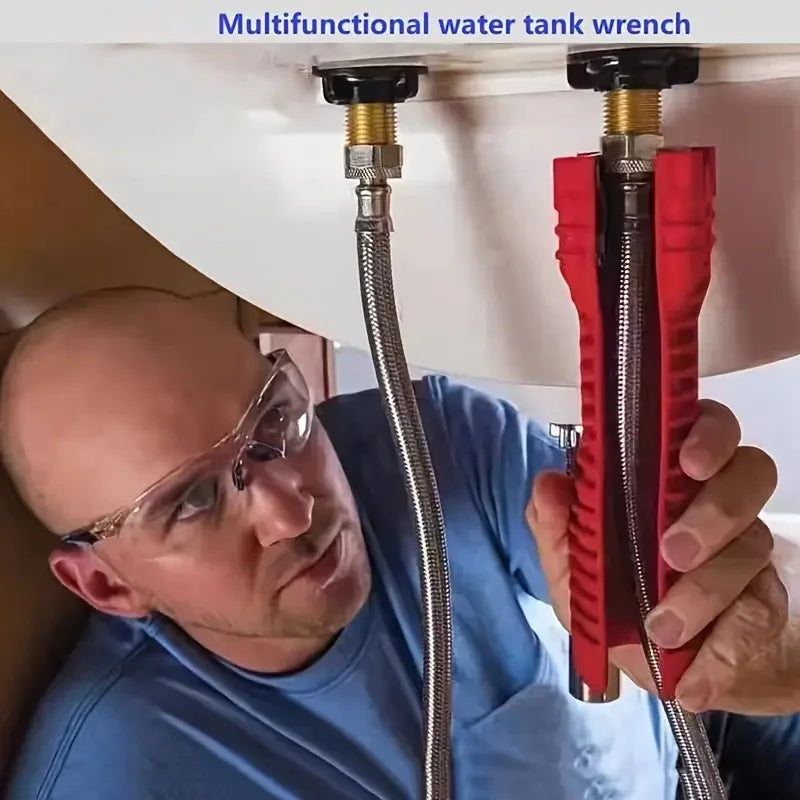 [Universal Fit Bathroom Faucet Wrench] 1pc High-Grade 5-in-1 Multifunctional Sink Wrench - Durable Plastic, Universal Fit for Peaceful Pleasures Health and Wellness