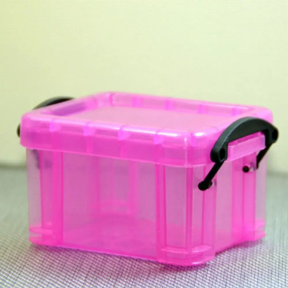 Multi-functional Mini Buckle Storage Box Candy Color Minimalism Mini Storage Container Transparent Plastic Desktop Organizer Box Peaceful Pleasures Health and Wellness 2
