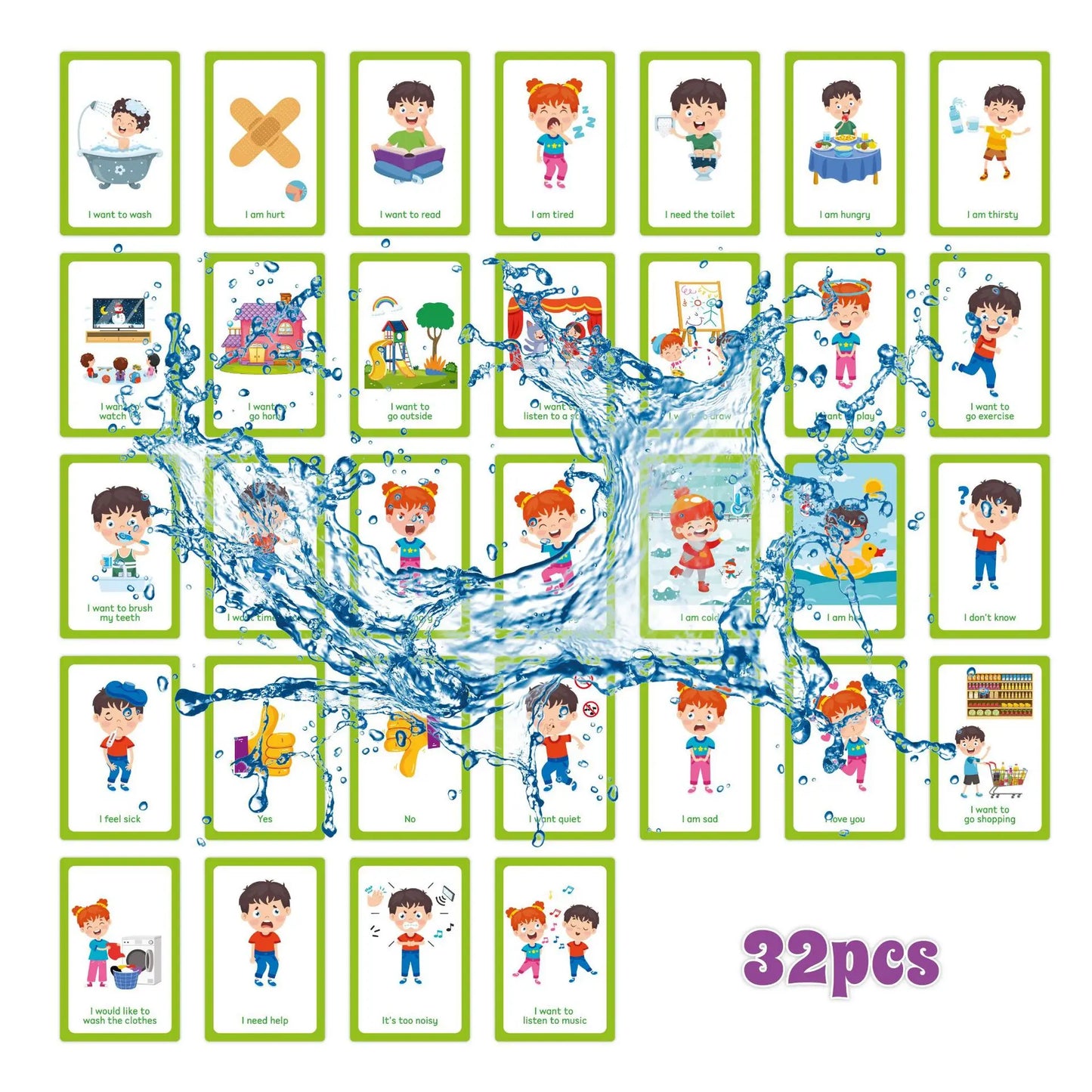 Bview Art Special Needs Communication Cards Kids Nonverbal Visual Aid