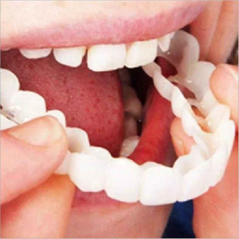 1 Pair Snap on Teeth Veneers for Men and Women Cover The Imperfect Teeth Fake Tooth Instant Confidence Smile Temporary Teeth Peaceful Pleasures Health and Wellness