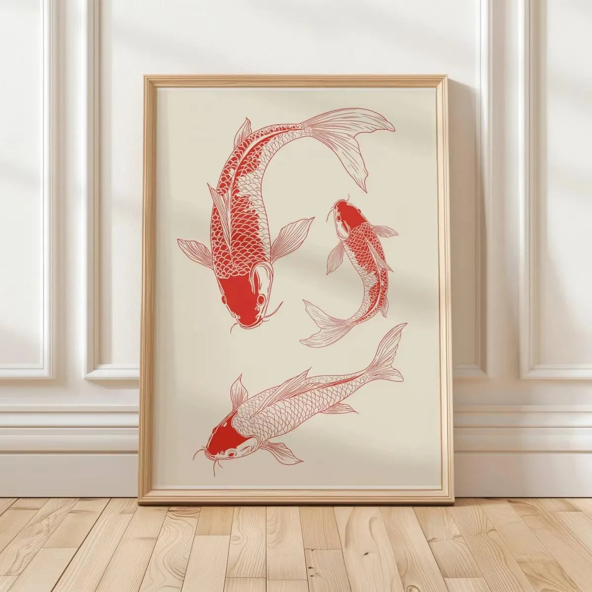 Japanese Red Koi Fish Canvas Print | Minimalist Wall Art