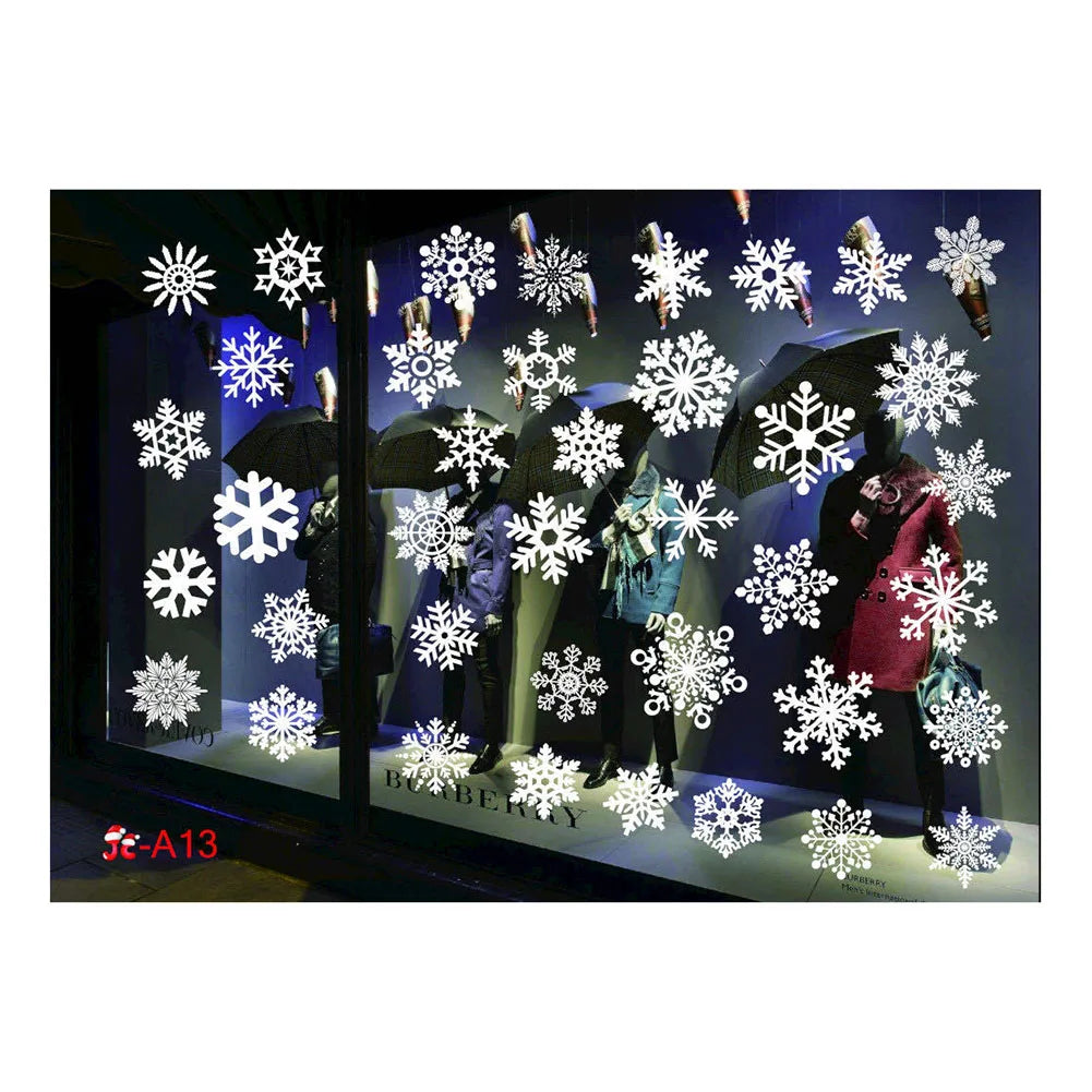 Christmas Window Clings – Snowflake & Reindeer Static Decals