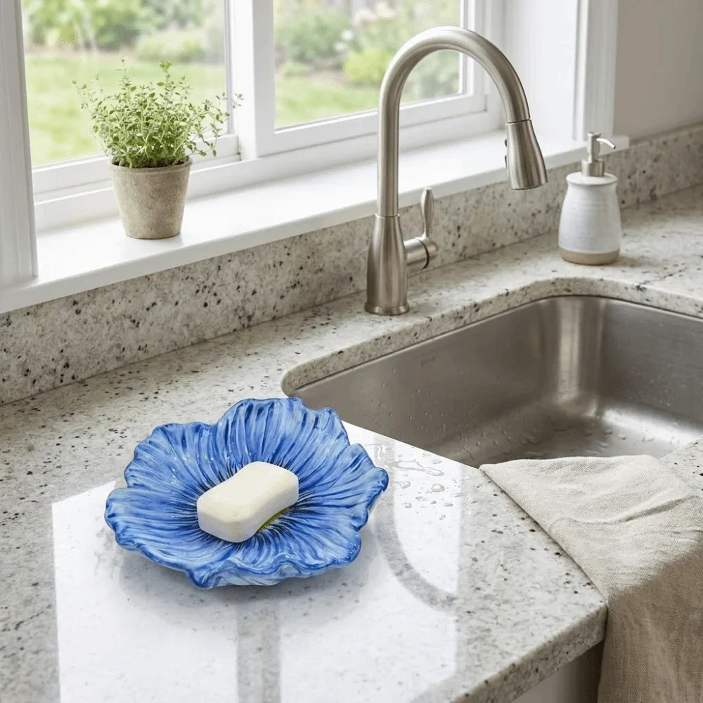 Petal Shaped Ceramic Soap Dish & Jewelry Tray | Decorative