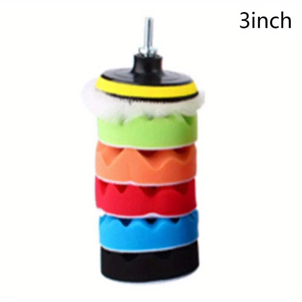 8-Piece Car Polishing Pad Set – 3/5/7 Inch Buffing & Wax Kit Peaceful Pleasures Health and Wellness