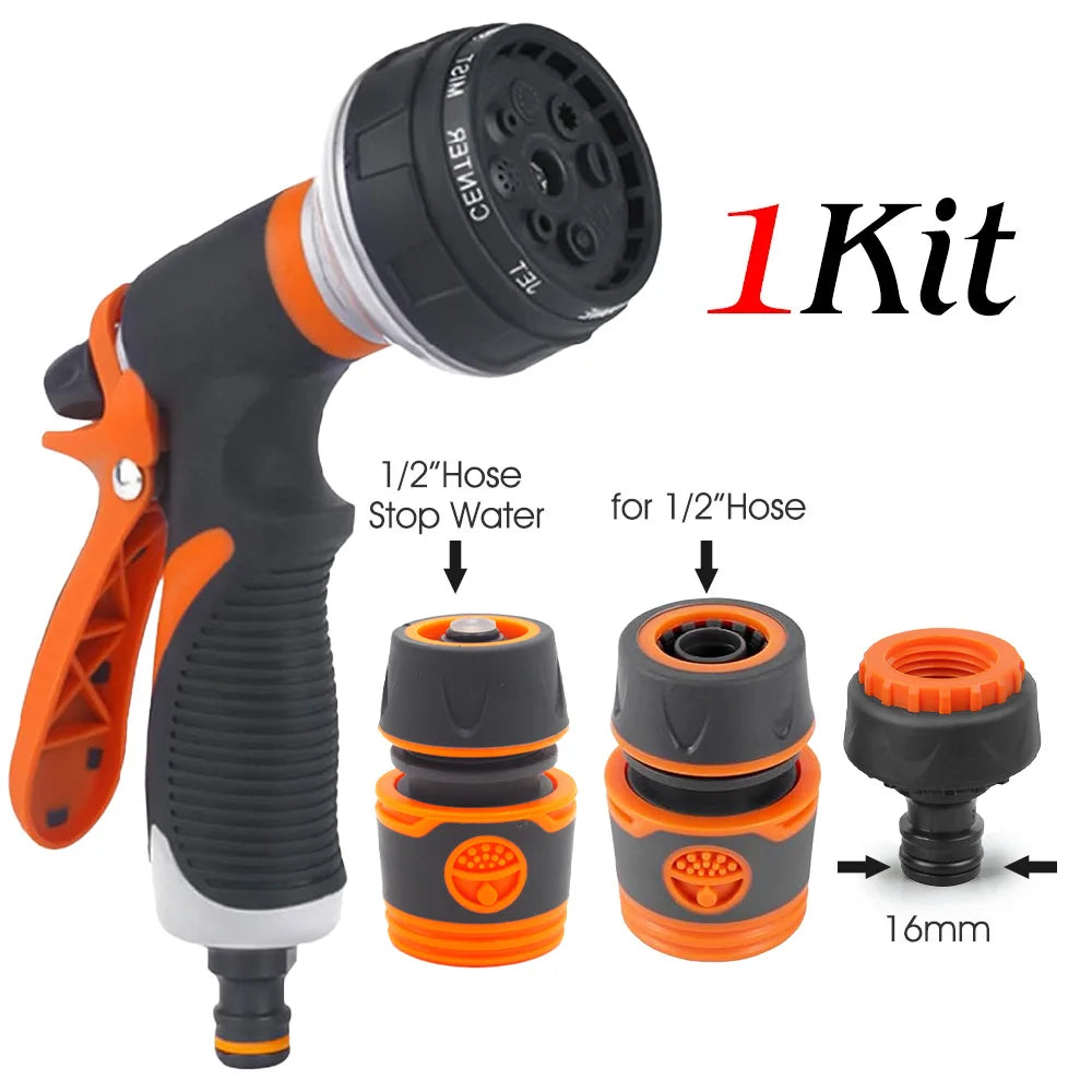 8 Styles Adjustable Lawn Irrigation Sprinklers High Pressure Watering Tubeing Sprayer Water Gun for Car Cleaning Garden Hose Peaceful Pleasures Health and Wellness B-1Kit