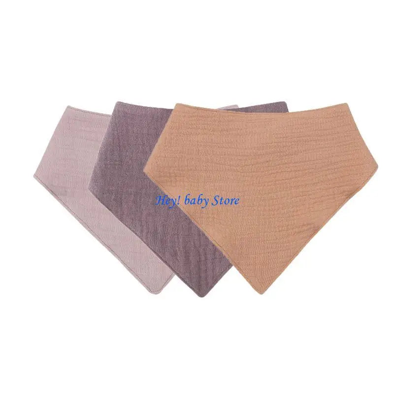 3-Pack Soft Cotton Baby Bibs | Triangle Drool & Burp Cloths