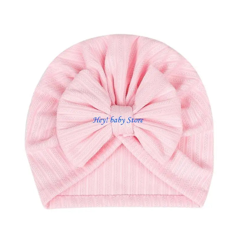 Baby Bowknot Turban Beanie Hat | Newborn Photo Prop 0–12M