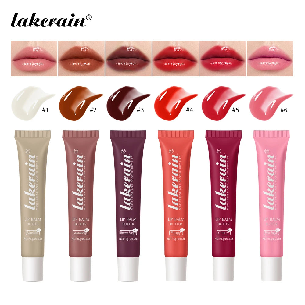 Lakerain New Butter Lip Balm Long-term Moisturizing Repair Remove Dead Skin Moisturizing 6 Colors Lip Balm Peaceful Pleasures Health and Wellness