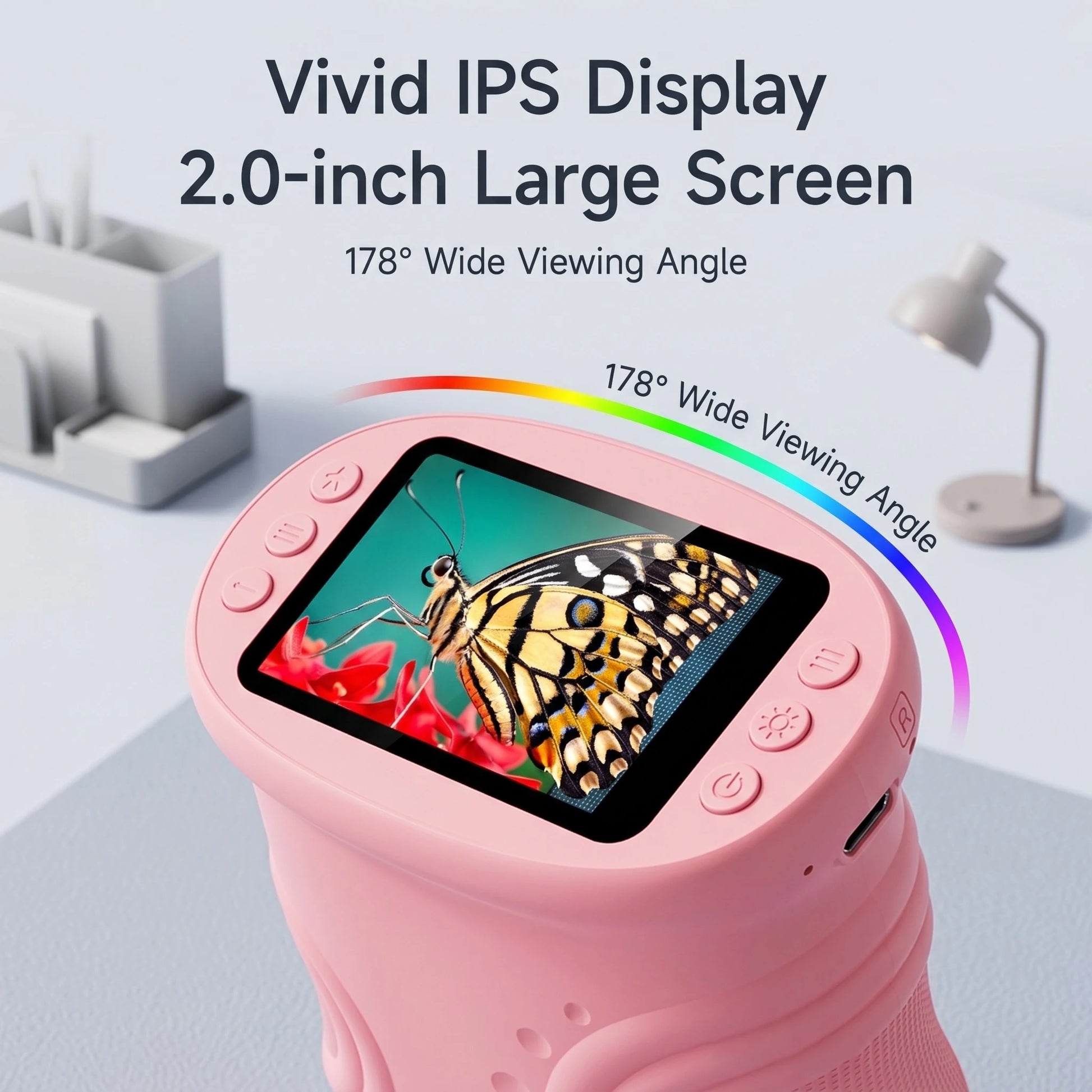 1000X Handheld Microscope for Kids 2.0" Screen Rechargeable Mini Pocket Digital Microscopes Portable Edu Gift Children Students Peaceful Pleasures Health and Wellness