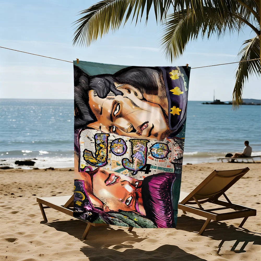 JoJo Anime Beach Towel | Quick Dry Soft Towel for Travel & Gym Anime Beach Towel Peaceful Pleasures Health and Wellness