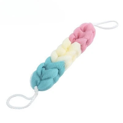 Colour Block Mesh Bath Sponge Ball & Back Scrubber Towel
