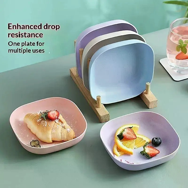 10-Piece Reusable Snack & Dessert Plates with Built-In Base
