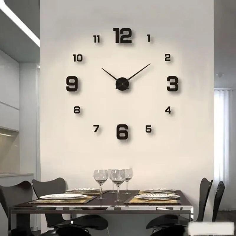 Creative Frameless DIY Wall Clock Wall Decal Home Silent Clock Living Room Office Wall Decoration Peaceful Pleasures Health and Wellness