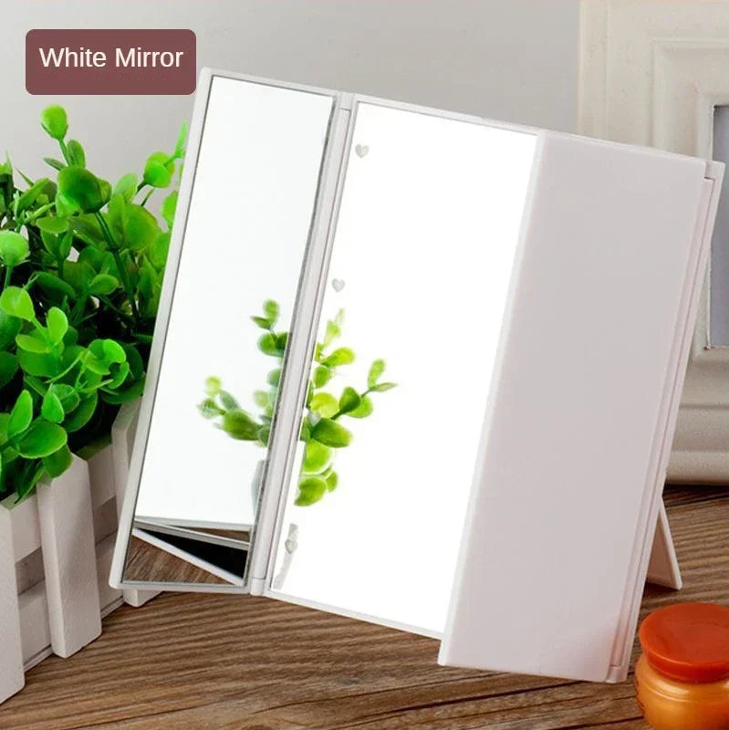 Compact Folding Pocket Makeup Mirror with LED Lights