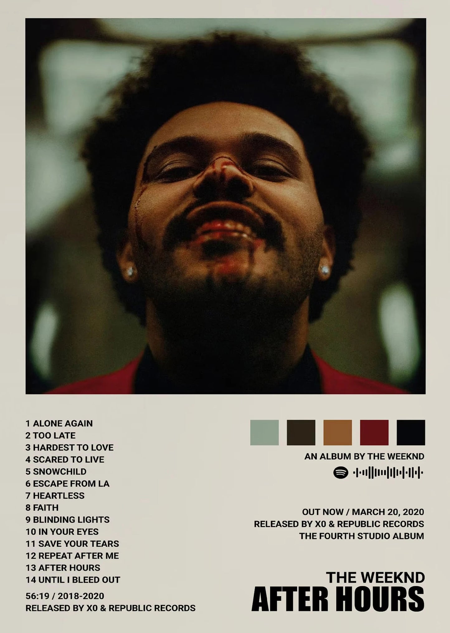 Music Album Star The Weeknd Hip Hop Posters Prints Canvas Painting Singer Wall Art Picture for Living Room Home Decoration Gift Peaceful Pleasures Health and Wellness DM8-8 50x70cm Unframed