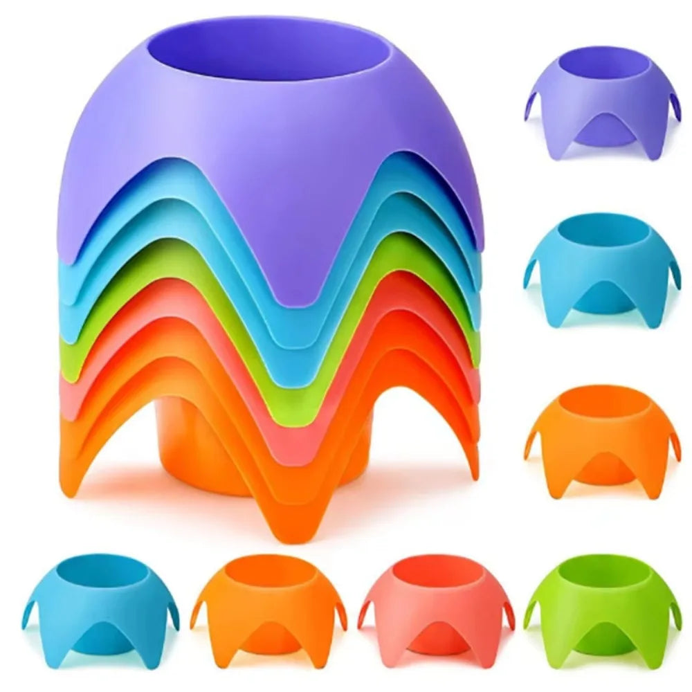5pcs Plastic Beach Cup Holders, Multicolor Outdoor Sand Drink Holders, Portable Beer Stand Accessories For Beach Parties And Cam Peaceful Pleasures Health and Wellness