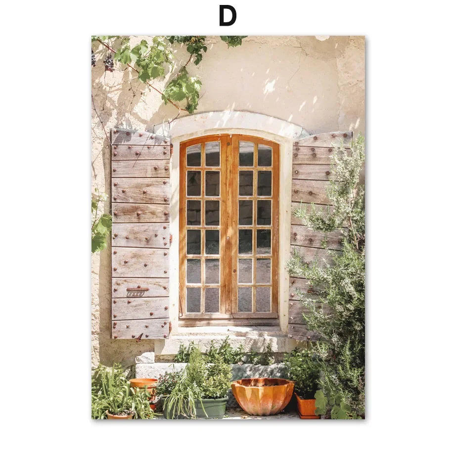Italy Tuscany Canvas Wall Art | Mediterranean Town Print Poster
