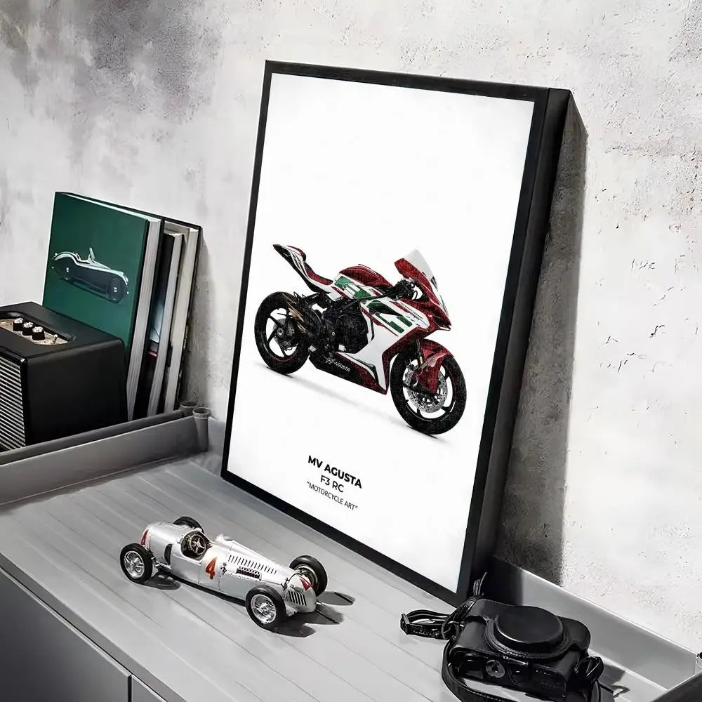 MV Agusta Motorcycle Canvas Wall Art Poster – HD Print