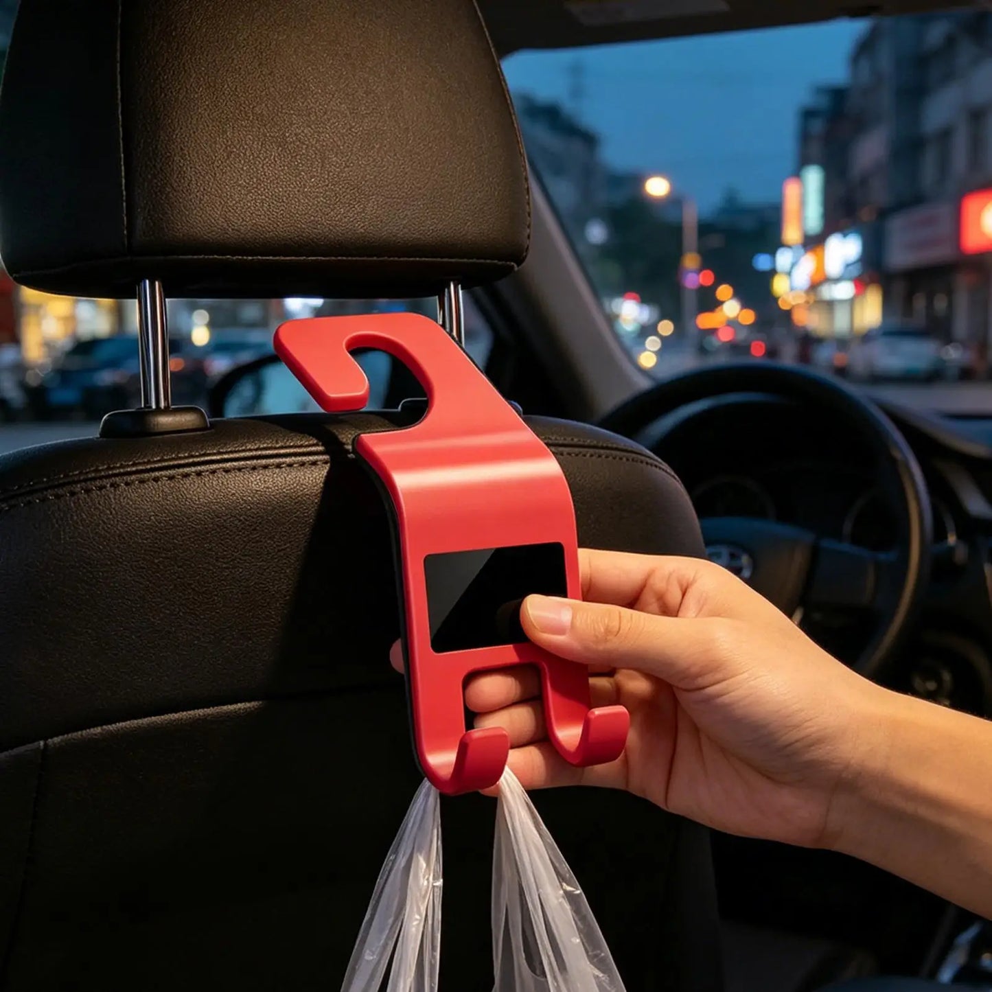 Universal Car Headrest Hook – Seat Back Bag Hanger Organizer