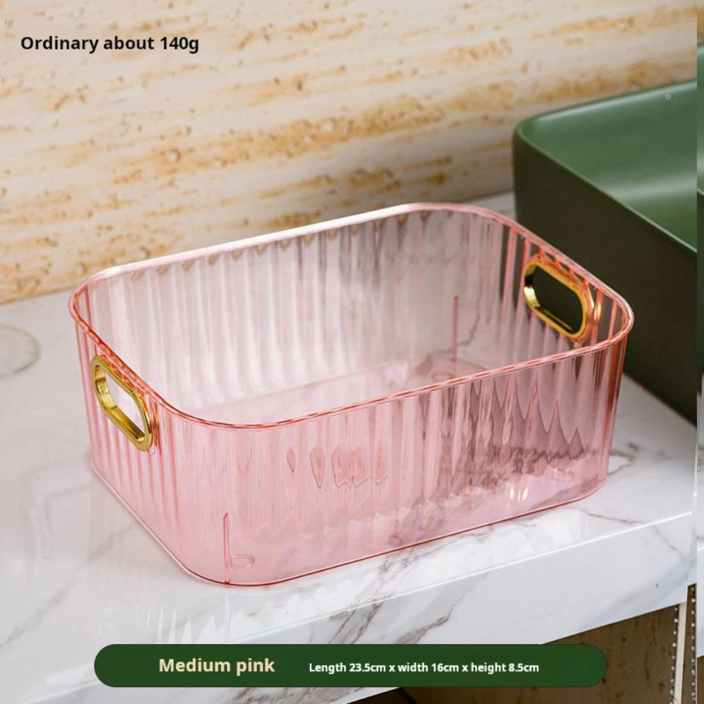 Stackable Clear Desktop Organizer | PET Storage Basket Box