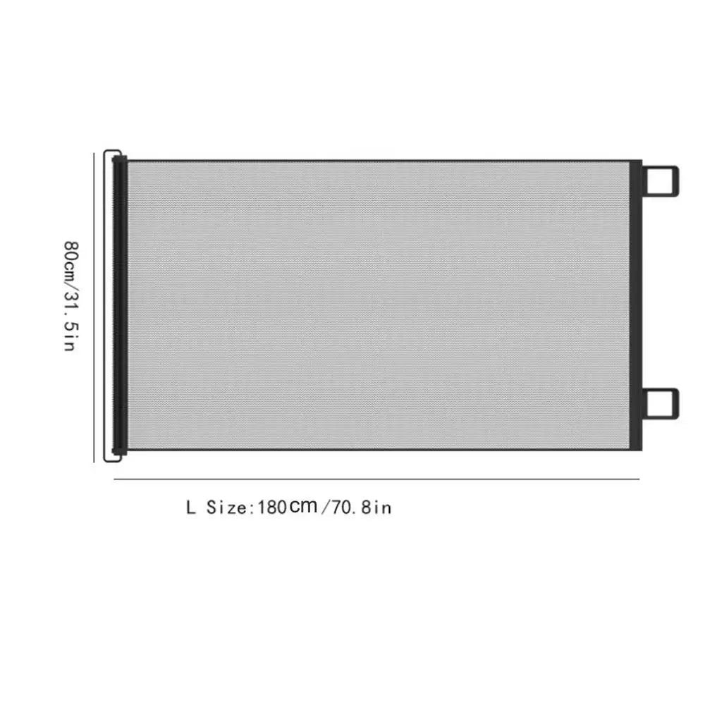 No-Drill Retractable Pet Gate | Mesh Dog & Child Safety Fence Retractable Pet Gate Peaceful Pleasures Health and Wellness 180 x 80cm