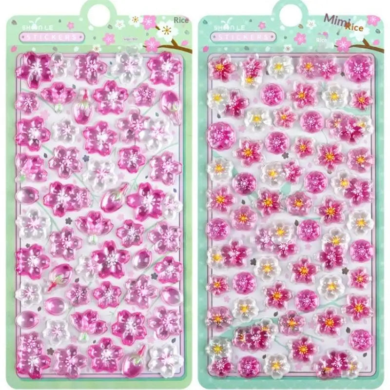 3D Cherry Blossom Stickers – Scrapbooking & Journal Decals