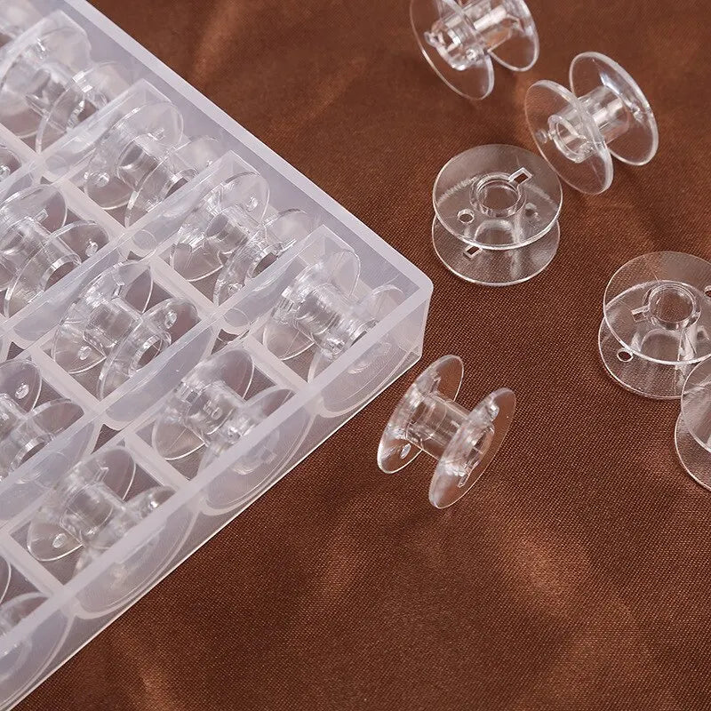 25pcs Home Sewing Machine Bottom Thread Bobbin Set Sewing Accessories Clear Plastic Spools with Storage Box for Brother Janome S Peaceful Pleasures Health and Wellness