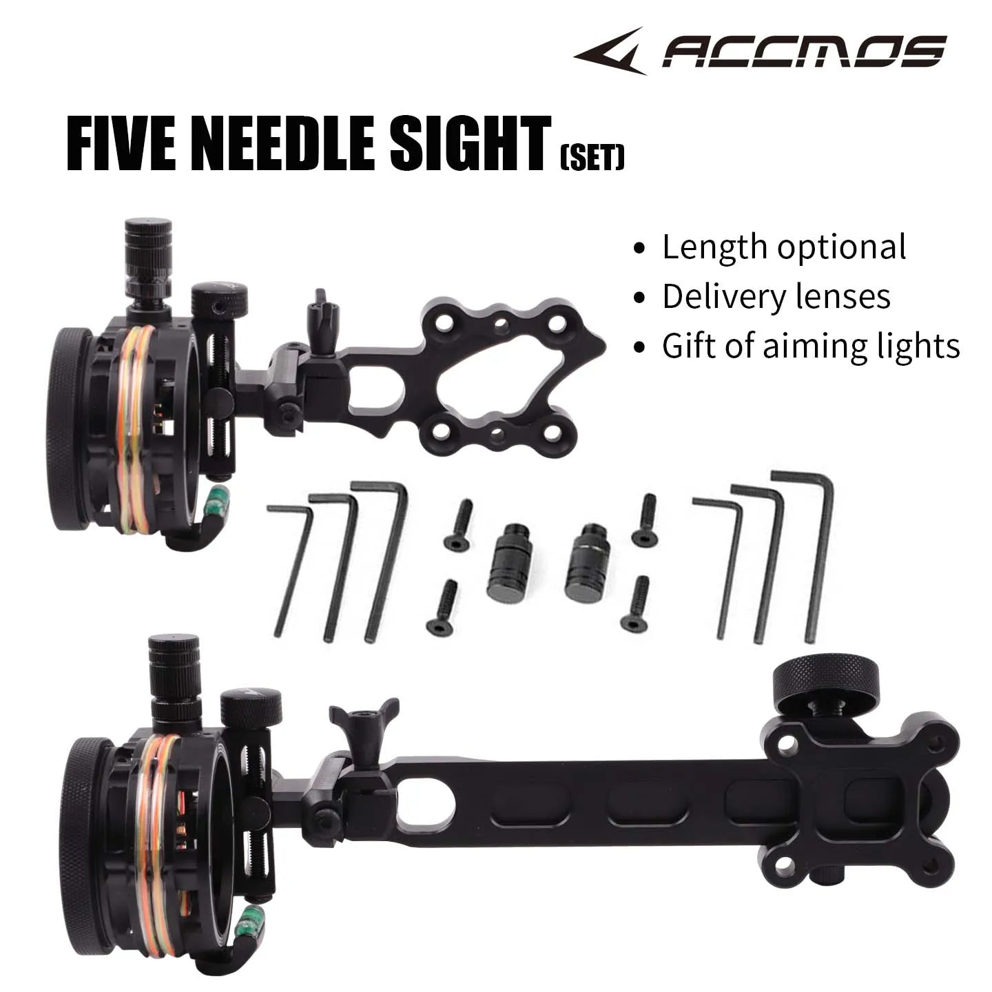Compound Bow 5-Pin Archery Sight 2x 4x 6x 8x Magnification Optional