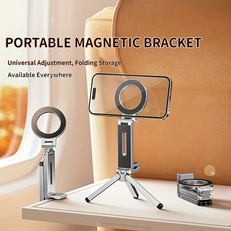 1/2 Pack Universal Magnetic Phone Holder, Foldable with Strong Suction, Universal Clip, Hands-Free, Adjustable Angle, Compact Stand, Stylish Accessory, Durable Clip, Stable Grip Peaceful Pleasures Health and Wellness