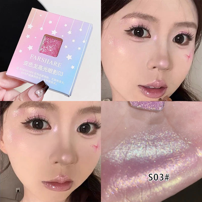 Diamond Monochrome Highlighter Eyeshadow | Shimmer Metallic