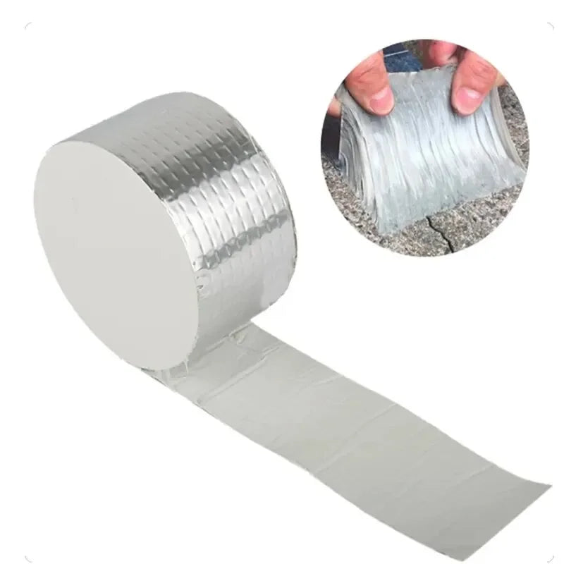 1 Roll Butyl Tape Self-adhesive Waterproof Aluminum Foil Leak Plugging Color Steel Roof Leak Repahandwir Material Handwork Peaceful Pleasures Health and Wellness 10cm x 10m