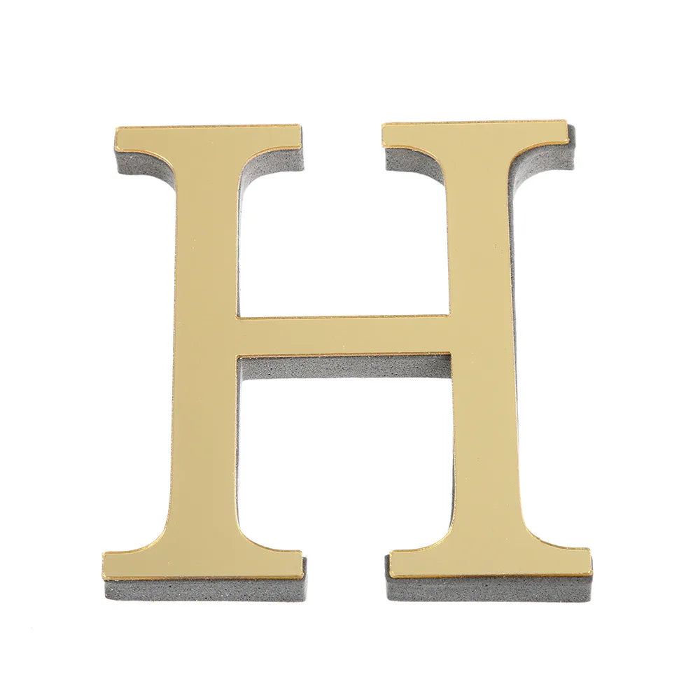 DIY 3D Mirror 26 Letters Wall Stickers Logo Name Alphabet Wedding Love Letters English Wall Home Decor Wall Art Mural Stickers Peaceful Pleasures Health and Wellness H