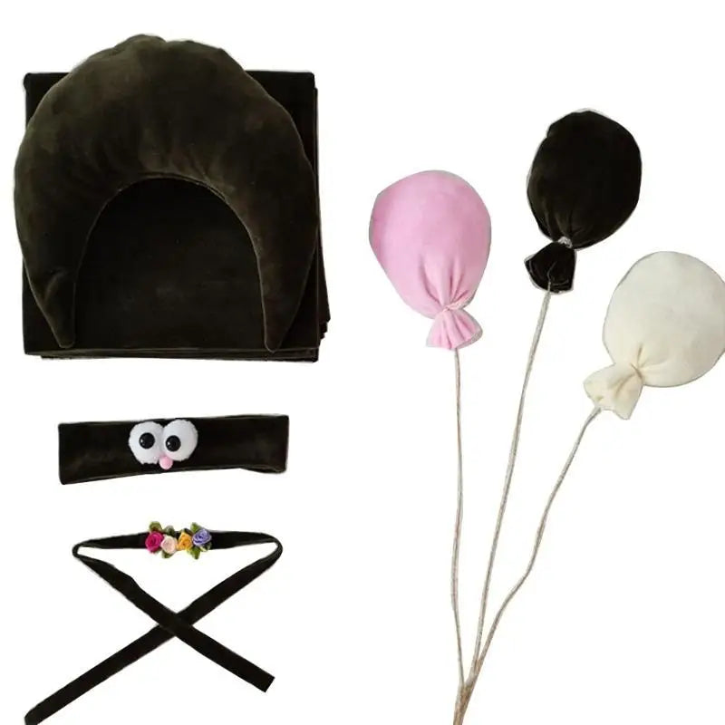 Newborn Photography Props Set – Moon Pillow, Blanket & Headbands
