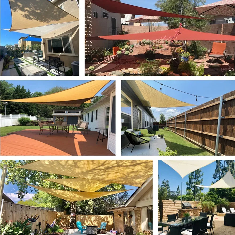 5x4M/4x6M Waterproof Large Sun Shelter Sunshade Protection Outdoor Canopy Garden Patio Pool Shade Sail Awning Camping Shade Net Peaceful Pleasures Health and Wellness