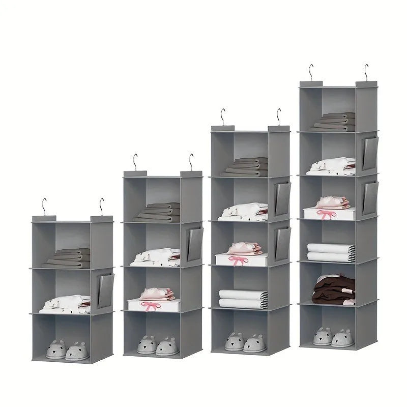 Hanging Closet Organizer and Storage, Foldable 6-Shelf Closet Hanging Storage Shelves with 2 Hooks for Shoe Cap Clothes Pants Peaceful Pleasures Health and Wellness