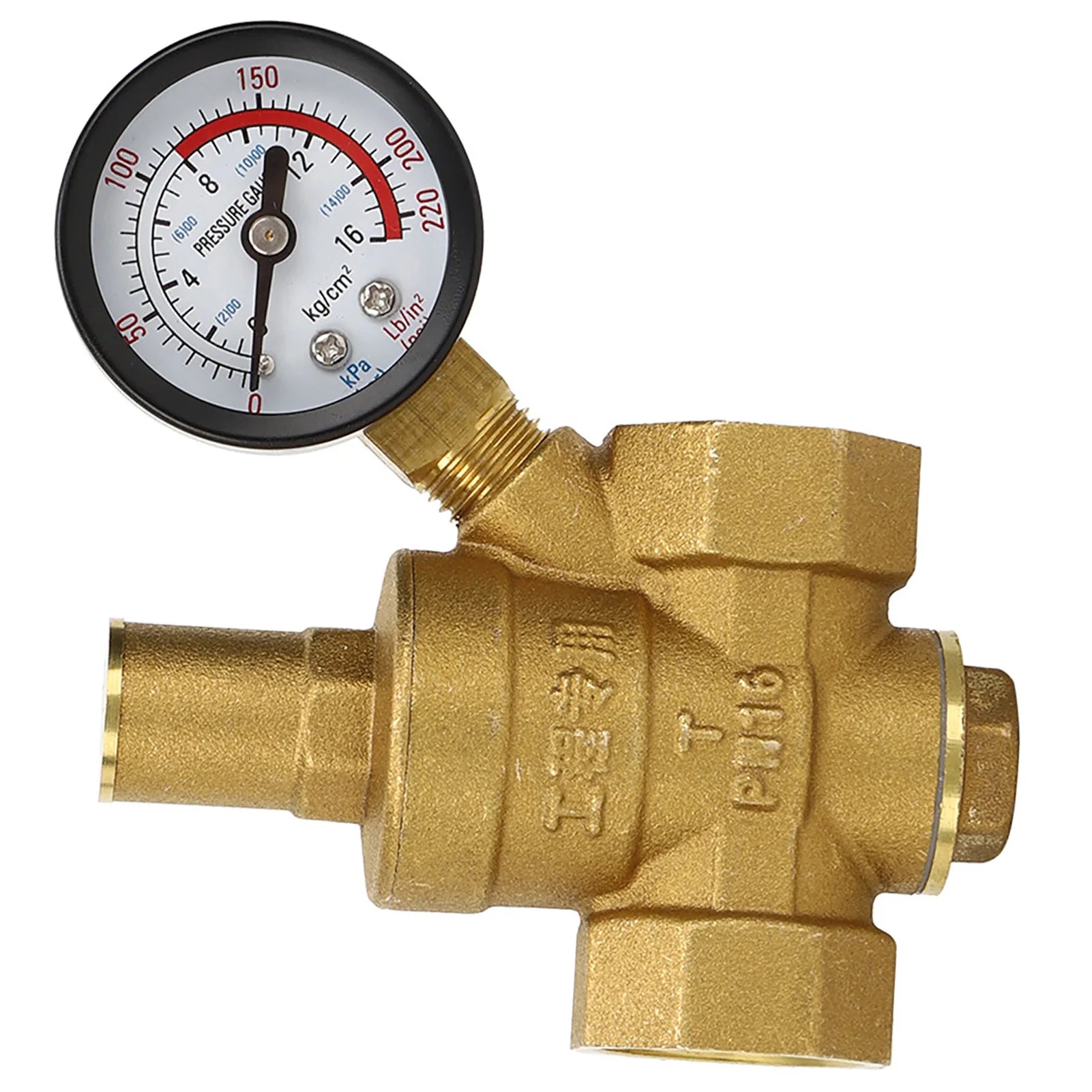 DN20 Brass Adjustable Water Pressure Regulator Reducer with Gauge Meter Brass Pressure Regulator Water Pressure Regulator Peaceful Pleasures Health and Wellness