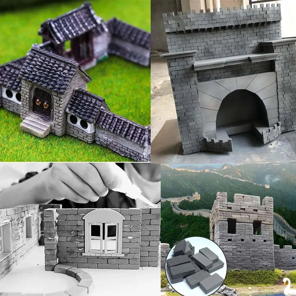 1:35 Miniature Weathered Bricks 120pcs – Gray & Orange
