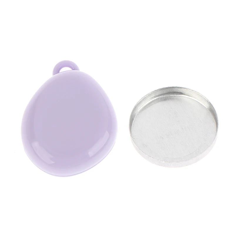 Colorful Keychain Empty Makeup Compact Diy Refill Case With Aluminum Tray Portable Cosmetic Storage Small Blush Container Peaceful Pleasures Health and Wellness Purple