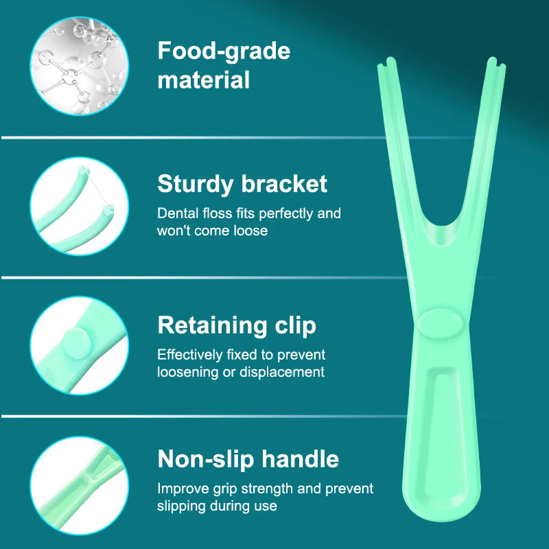 1/2Pcs Reusable Pick Holder Y Shape Plastic Dental Floss Rack Teeth Clean Care Tool Without Dental Floss Oral Hygiene Toothpick Peaceful Pleasures Health and Wellness