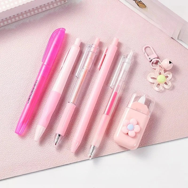 Macaron Color Stationery High Aesthetic Student School Opening Prize 8 in 1 Study Stationery Gift Set Cute Gift Boxes Stationery Peaceful Pleasures Health and Wellness