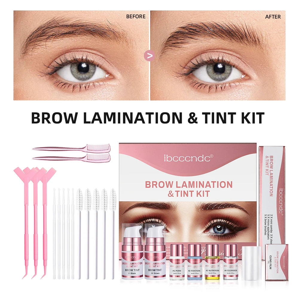 Permanent Brow or Lash Lift and Tint Kit Brow Lamination Eyelash Lifting Perming Lashes Black Brown Dye Eyes Makeup Peaceful Pleasures Health and Wellness