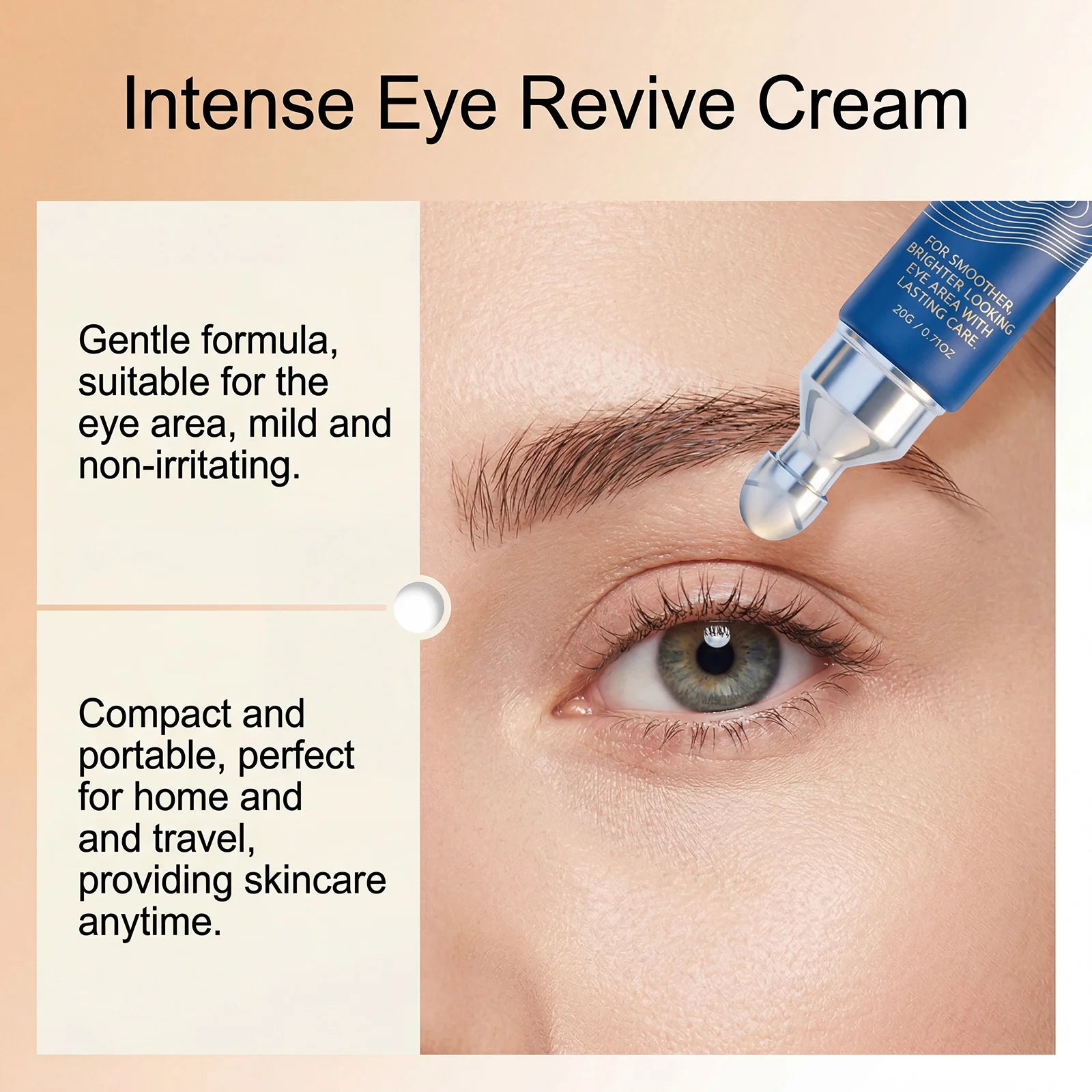 Hydrating Eye Cream with Massage Applicator Around the Eyes Smoothing Fine Lines Anti Dark Circle Puffiness Brighten Eye Contour Peaceful Pleasures Health and Wellness