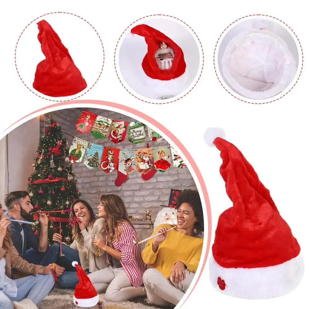 Singing and Dancing Christmas Hat Electric Santa Hat Music Christmas Hat Christmas Party Supplies Gifts (NO Battery) Peaceful Pleasures Health and Wellness
