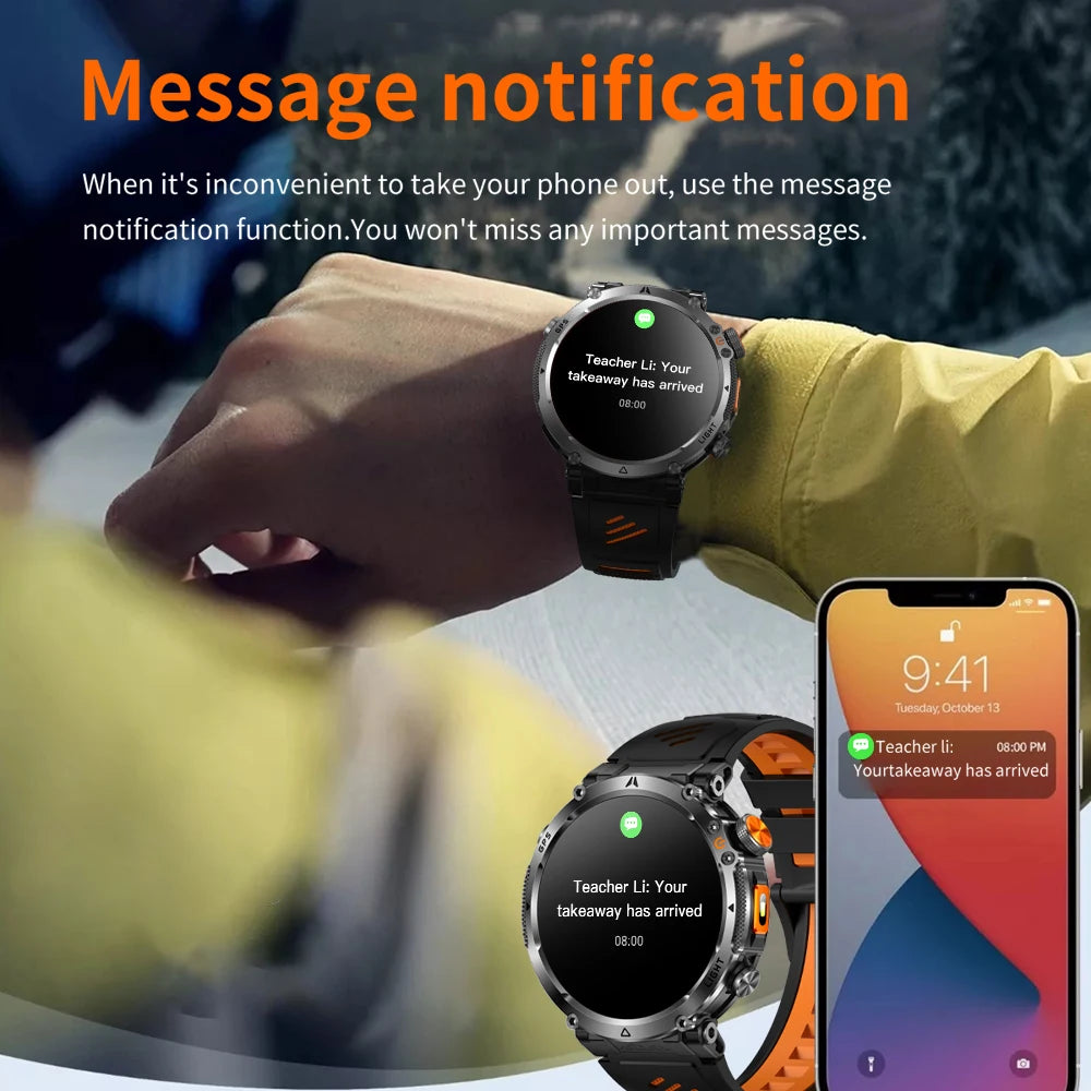 Wonlex GPS Smart Watch AMOLED Bluetooth Call Heart Rate 100+ Sports